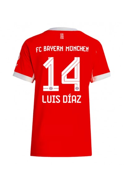 Bayern Munich Luis Diaz #14 Jalkapallovaatteet Naisten Kotipaita 2025-26 Lyhythihainen Bayern Munich Luis Diaz #14 Jalkapallovaatteet Naisten Kotipaita 2025-26 Lyhythihainen